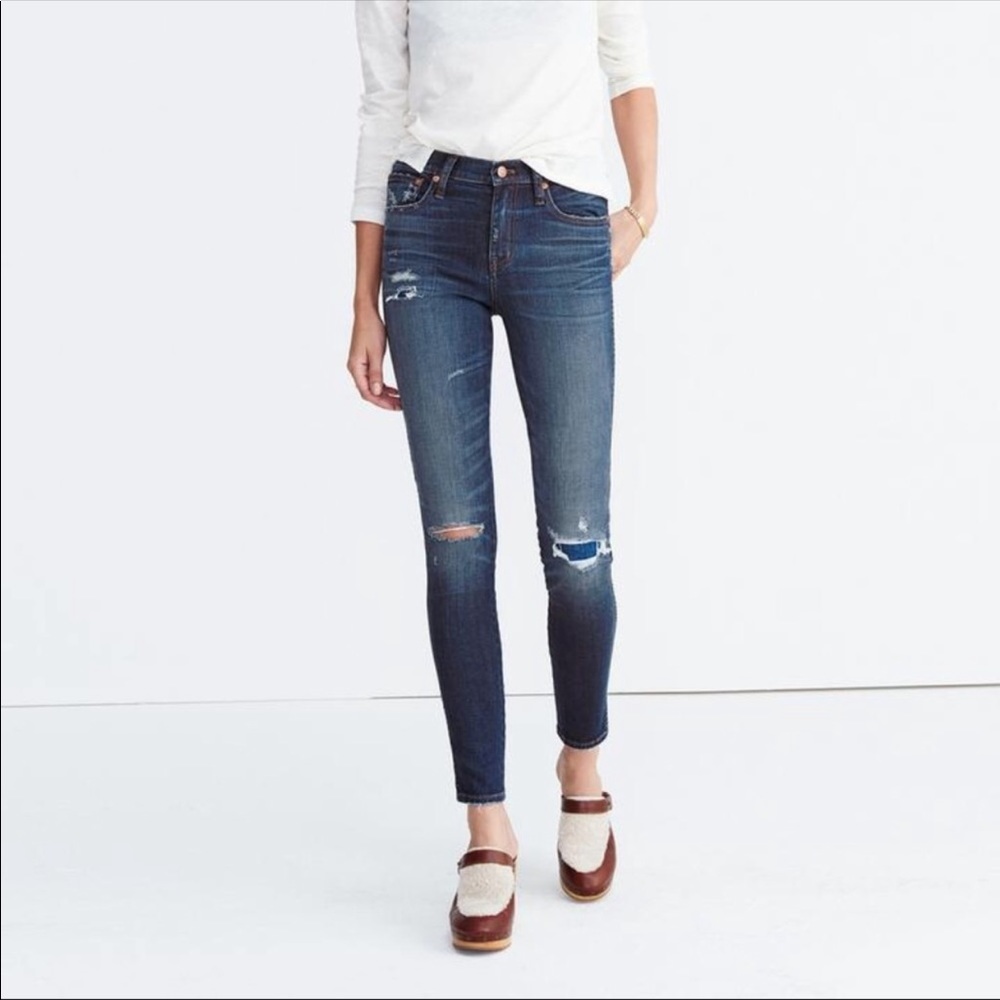 Madewell 9” High-Rise Skinny Jeans Ripped Edition
